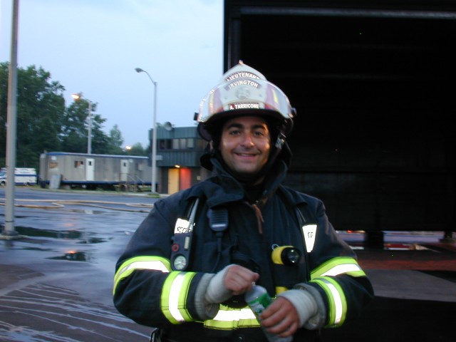 Lt. & Ex-Chief Tarricone taking a breather at WCDES for propane fire training.